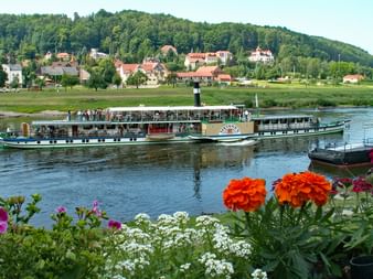 Ship on the river Elbe