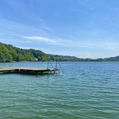 Jetty on Lake Keutschach in Carinthia