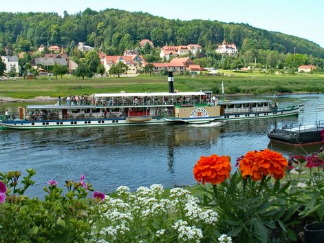 Ship on the river Elbe
